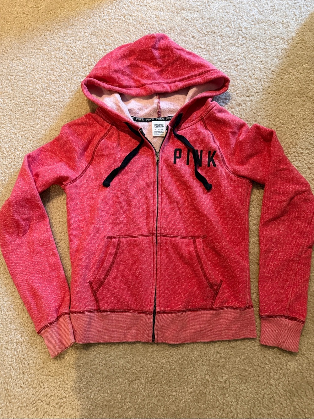 PINK Victoria's Secret Red Zip-Up Hoodie Jacket